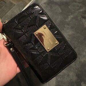 Michael Kors Black and Gold Wristlet